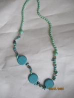 ketting met Turkoois kralen 70 cm lang, Overige materialen, Blauw, Ophalen of Verzenden, Zo goed als nieuw