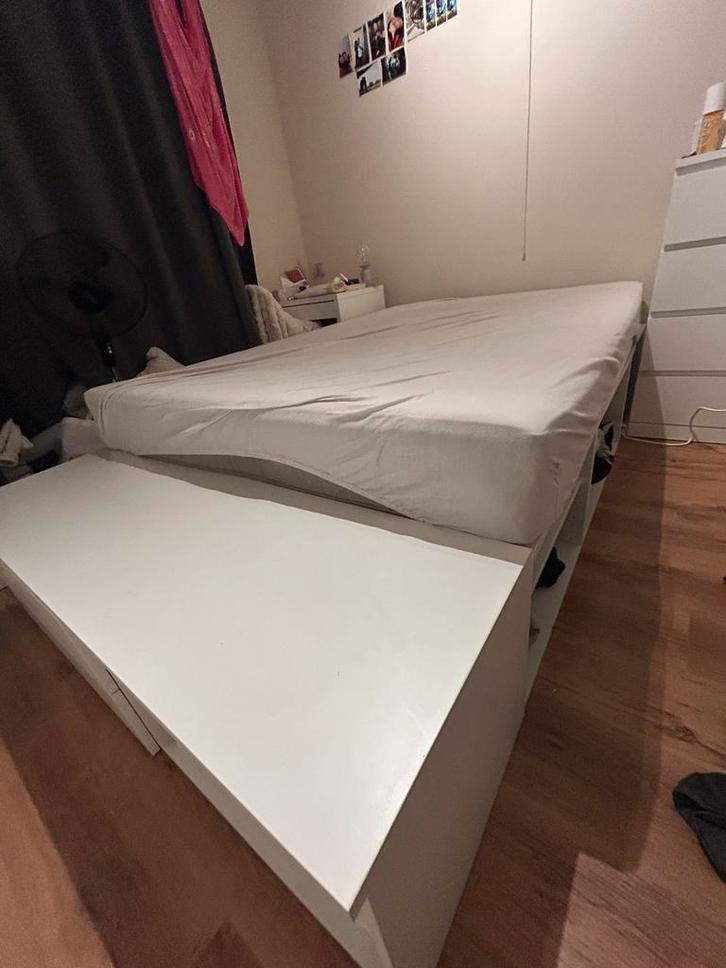 Bed 140x200, Huis en Inrichting, Slaapkamer | Bedden, Gebruikt, Tweepersoons, 140 cm, Hout, Ophalen