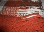 Vintage/retro 100 % wollen deken 140x 130 cm Bruin-wit, Ophalen