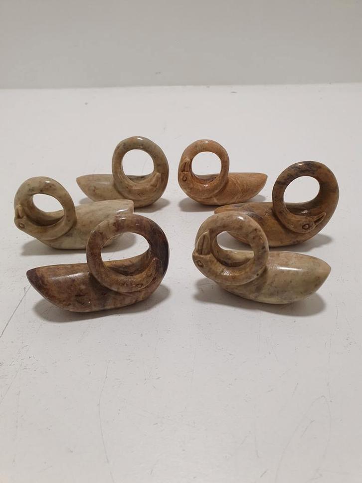 6 speksteen servetringen. Vintage., Antiek en Kunst, Antiek | Keukenbenodigdheden, Ophalen of Verzenden