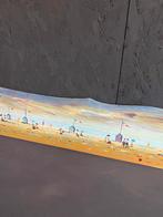 Strandscène Schilderij - Naïeve Kunst 200 x 20 cm, Ophalen