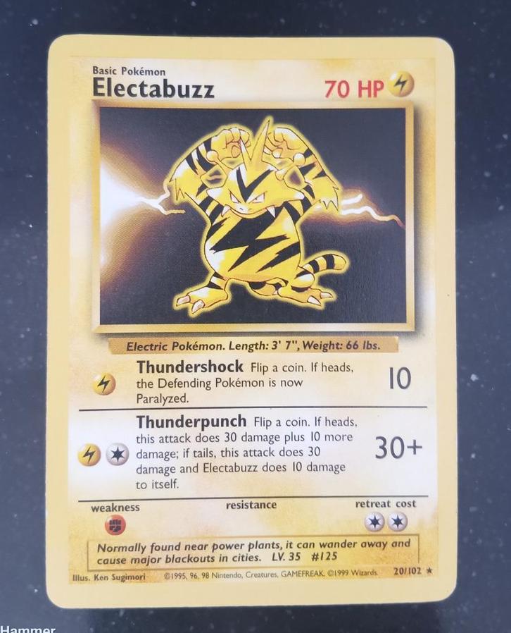 Electabuzz Pokemonkaart 1e Generatie, Hobby en Vrije tijd, Verzamelkaartspellen | Pokémon, Zo goed als nieuw, Losse kaart, Ophalen