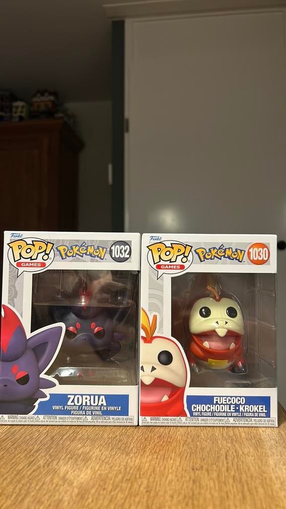 Funko pop! 2 funko pops pokemon fuecoco & zorua, Ophalen of Verzenden, Zo goed als nieuw