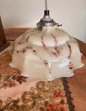 Art Deco Hanglamp Gemarmerd Glas Jaren 20/30 beschikbaar voor biedingen