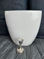 Grote Witte Vaas/Bloempot Keramiek 30 x 30 x 15 cm Als nieuw, Wit, Aardewerk of Porselein, Ophalen of Verzenden, Zo goed als nieuw