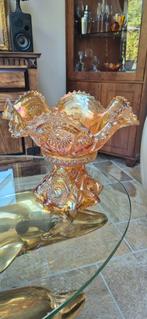 Vintage Oranje Carnival Glass Schaal, Antiek en Kunst, Antiek | Glas en Kristal, Ophalen of Verzenden