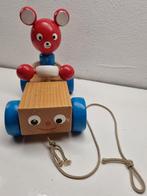 Orig,1940/50, Hout, TREKFIGUUR BEER/AUTO, 21cm, Inwst!, Ophalen of Verzenden, Zo goed als nieuw