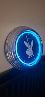 Playboy NEON wandklok, Ophalen of Verzenden, Gebruikt, Lichtbak of (neon) lamp