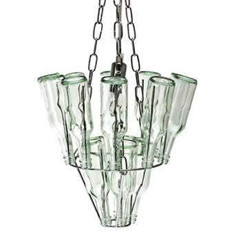 Leitmotiv flessen Kroonluchter, Huis en Inrichting, Lampen | Kroonluchters, Zo goed als nieuw, Glas, Ophalen of Verzenden