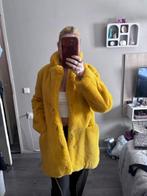 gele bontjas winter faux fur, Verzenden, Zo goed als nieuw, Maat 38/40 (M), Geel