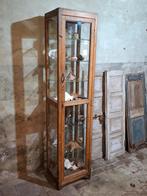 Oude antieke winkelvitrine winkel vitrine teak juwelier kast, Ophalen of Verzenden
