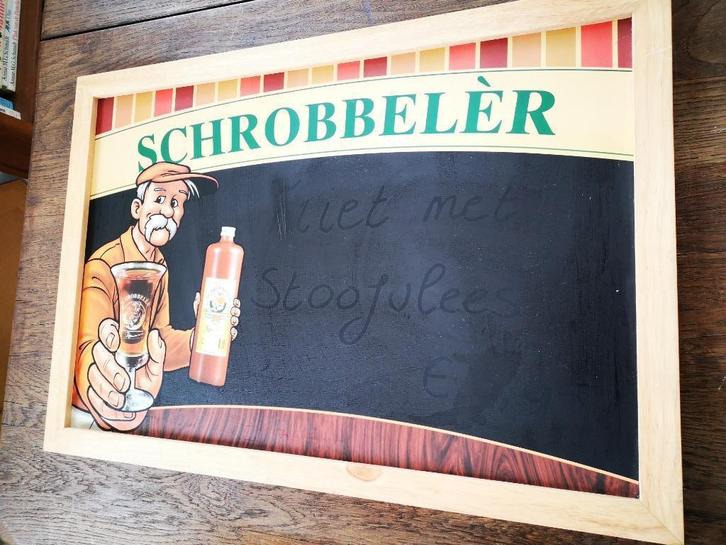Schrobbeler reclamebord, Verzamelen, Merken en Reclamevoorwerpen, Gebruikt, Reclamebord, Ophalen of Verzenden