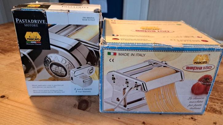 Prachtige Marcato pastamachine en bijbehorende pastamotor, Huis en Inrichting, Keuken | Keukenbenodigdheden, Ophalen of Verzenden