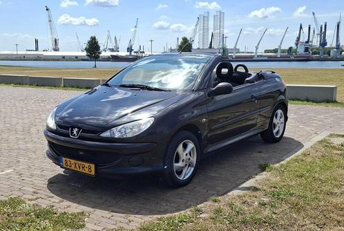 Peugeot 206 1.6 16V CC 2005 Zwart Hardtop cabrio APK 2026, Auto's, Peugeot, Particulier, ABS, Airbags, Bluetooth, Centrale vergrendeling
