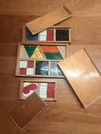 Fröbel mozaiek in 3 houten doosjes, Ophalen of Verzenden