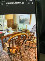 Massief houten eettafel met stoelen, Ophalen, Gebruikt, Bruin, Vier