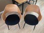 2 Eetkamerstoelen Eiken & Zwart, Huis en Inrichting, Stoelen, Ophalen, Twee, Zwart, Zo goed als nieuw