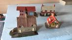 4 huisjes, Hobby en Vrije tijd, Modeltreinen | H0, Overige merken, Gebruikt, Gelijkstroom of Wisselstroom, Brug, Tunnel of Gebouw