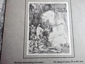 Rembrandt The Raising of Lazarus Prent van 1910 beschikbaar voor biedingen