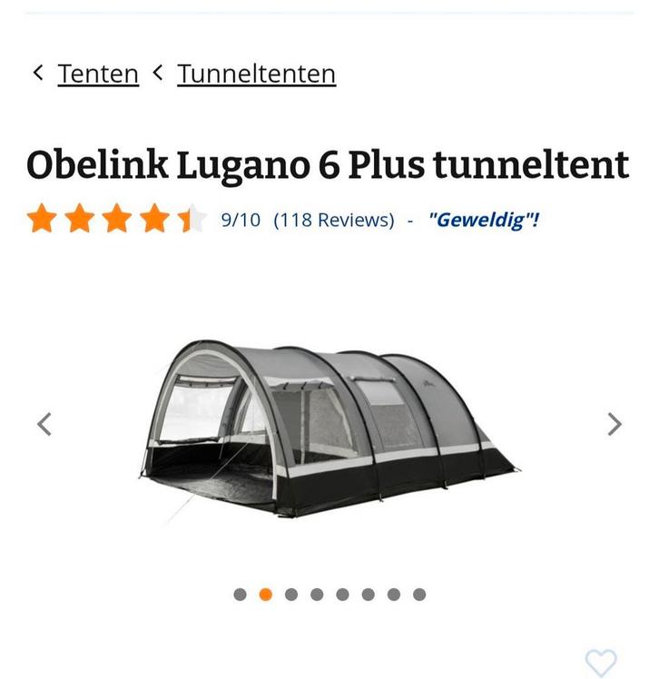 Lugano 6 persoonstent, Caravans en Kamperen, Tenten, tot en met 6, Gebruikt, Ophalen