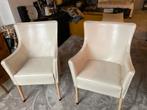 2 Giorgetti Leren Fauteuils - Stijlvol Design, Huis en Inrichting, Stoelen, Ophalen, Gebruikt, Twee, Wit