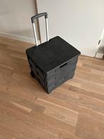 Opvouwbare boodschappentrolly, Uitschuifbare handgreep, 30 cm of meer, Zwart, Minder dan 40 cm