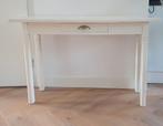 Houten sidetable wit geschilderd met lade, Huis en Inrichting, Tafels | Sidetables, Ophalen, 100 tot 150 cm, Zo goed als nieuw
