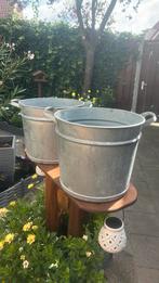 Set van 2 verzinkte emmers/bloempotten, Minder dan 30 cm, Minder dan 60 cm, Rond, Ophalen of Verzenden