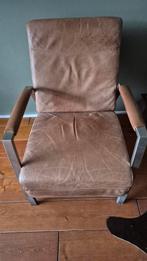 Stevig piloten leren fauteuil alles intact cognac leer, Ophalen, Gebruikt, Piloten leren fauteuil, Minder dan 75 cm