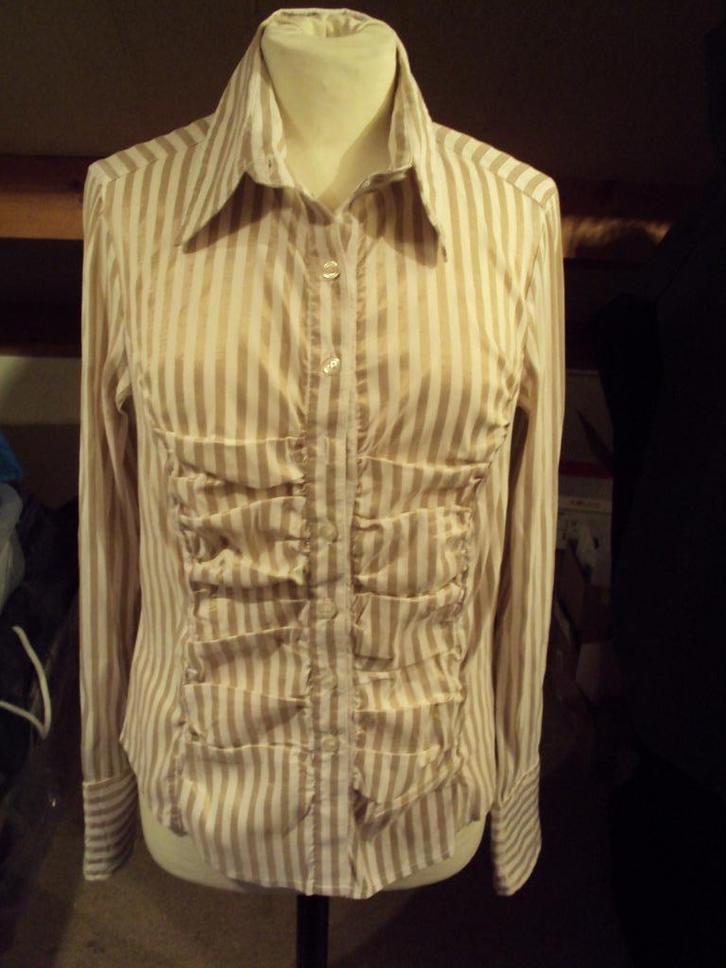 Inizia feest blouse / wit - goudkleur / M, Kleding | Dames, Blouses en Tunieken, Zo goed als nieuw, Maat 38/40 (M), Wit, Ophalen of Verzenden