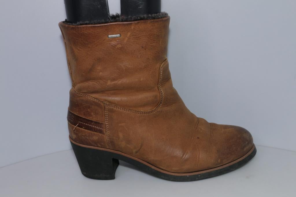 Shabbies enkellaarsjes ankle boots hak leer gevoerd maat 39, Kleding | Dames, Schoenen, Shabbies, Bruin, Lage of Enkellaarzen