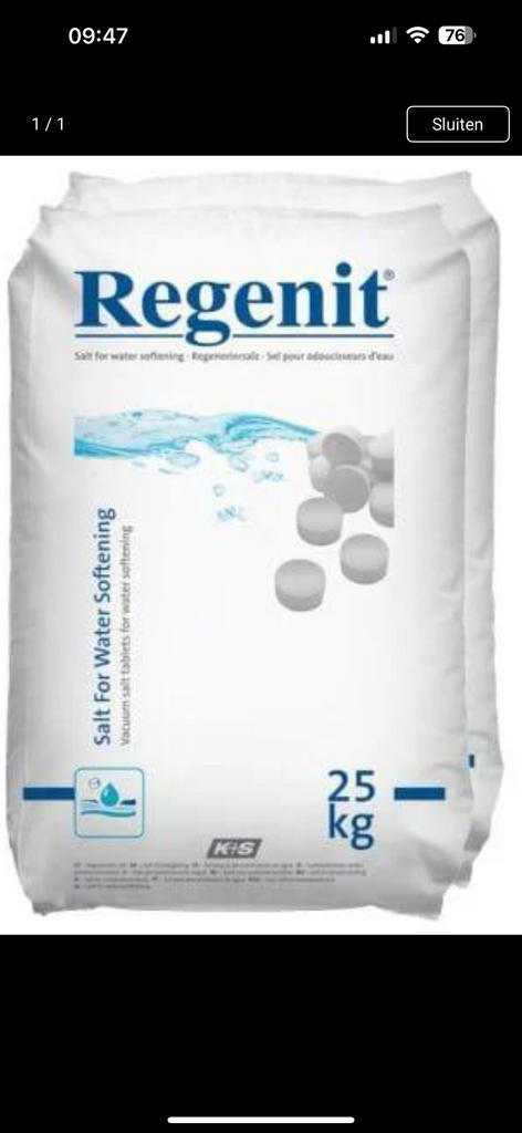 Regenit onthardingszout 25 kg, Witgoed en Apparatuur, Waterontharders, Nieuw, Ophalen of Verzenden