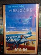 KLM poster 40er jaren origineel gesigneerd., Ophalen of Verzenden, A1 t/m A3, Reclame, Rechthoekig Staand