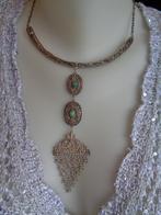 prachtig zilveren filigrain ketting met turkois [1124], Sieraden, Tassen en Uiterlijk, Kettingen, Verzenden, Zo goed als nieuw