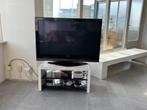 Tafel voor TV met 2 glasplaten., Ophalen, Gebruikt, 50 tot 100 cm, Glas