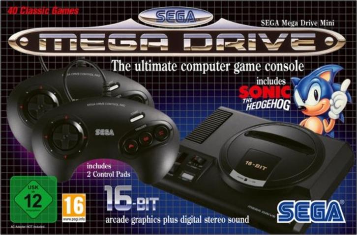 Nieuwe SEGA Mega Drive Mini, Spelcomputers en Games, Spelcomputers | Sega, Nieuw, Mega Drive, Met 2 controllers, Ophalen of Verzenden