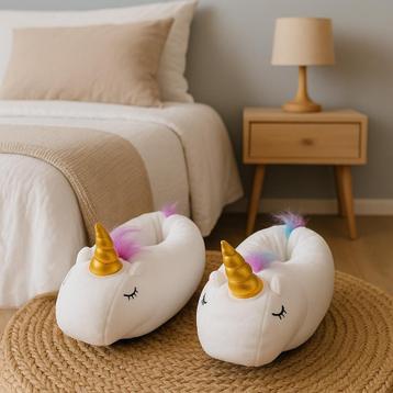 Partij sloffen witte eenhoorn pantoffels maat 36/37 beschikbaar voor biedingen