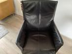Charly bruin leder, Huis en Inrichting, Fauteuils, Ophalen, Gebruikt, Minder dan 75 cm, Leer