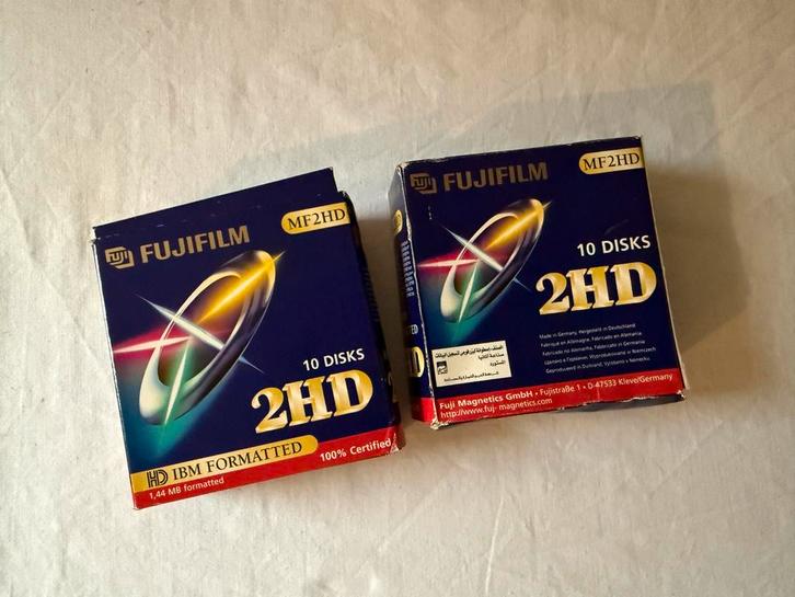 Fujifilm MF2HD Disketten - 2 pakken, Computers en Software, Beschrijfbare discs, Nieuw, Overige typen, Op spindel, Ophalen of Verzenden