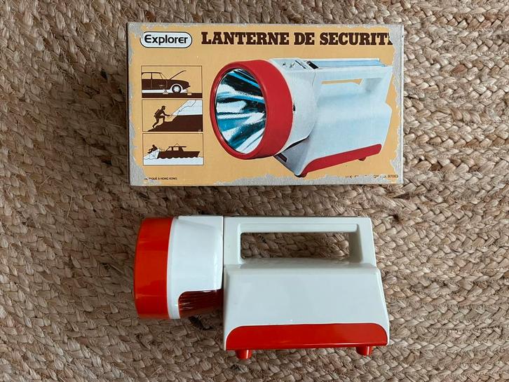 Retro Balloon Explorer Safety Lantern lamp wit oranje, Huis en Inrichting, Lampen | Losse lampen, Zo goed als nieuw, Overige fittingen