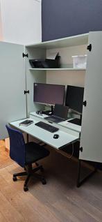 Bureau kast met deuren en inschuifbaar bureaublad, Huis en Inrichting, Kasten | Computermeubels, Ophalen of Verzenden, Zo goed als nieuw