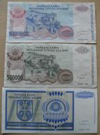 (41) . SERVIE - KRAJINE . 3 stuks verschillende . 1993 ., Ophalen of Verzenden, Buitenland, Bankbiljetten