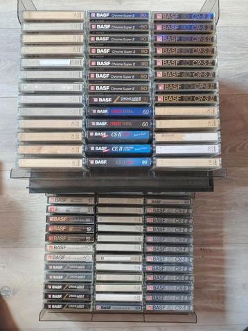 78 stuks BASF Type II cassettebandjes in gratis bewaardoos beschikbaar voor biedingen