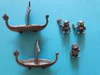 Noors tin 2 vikingscheepjes, 2 vikingen en 1 trol, Antiek en Kunst, Ophalen of Verzenden
