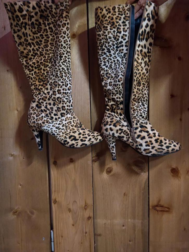 Leopard Hoge Laarzen maat 40, Kleding | Dames, Schoenen, Gedragen, Hoge laarzen, Bruin, Ophalen of Verzenden