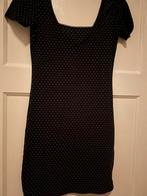 zwarte Zomer jurk mooie halslijn roze polkadots/stip 36/38, Maat 38/40 (M), H&M, Zwart, Ophalen of Verzenden