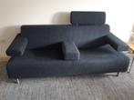 Bank, donker blauw, stof, Huis en Inrichting, Banken | Bankstellen, Gebruikt, 150 tot 200 cm, Driepersoons, 75 tot 100 cm