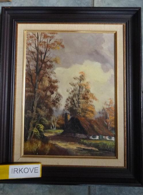 LAGE BOERDERIJ IN DE POLDER * Olieverf op Linnen *, Antiek en Kunst, Kunst | Schilderijen | Klassiek, Ophalen of Verzenden