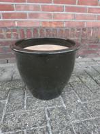 Zwarte bloempot voor buiten, Tuin en Terras, Bloempotten, Overige materialen, Gebruikt, Tuin, Rond