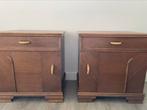 Set van 2 vintage nachtkastjes, Huis en Inrichting, Slaapkamer | Nachtkastjes, Gebruikt, Minder dan 55 cm, Hout, Ophalen